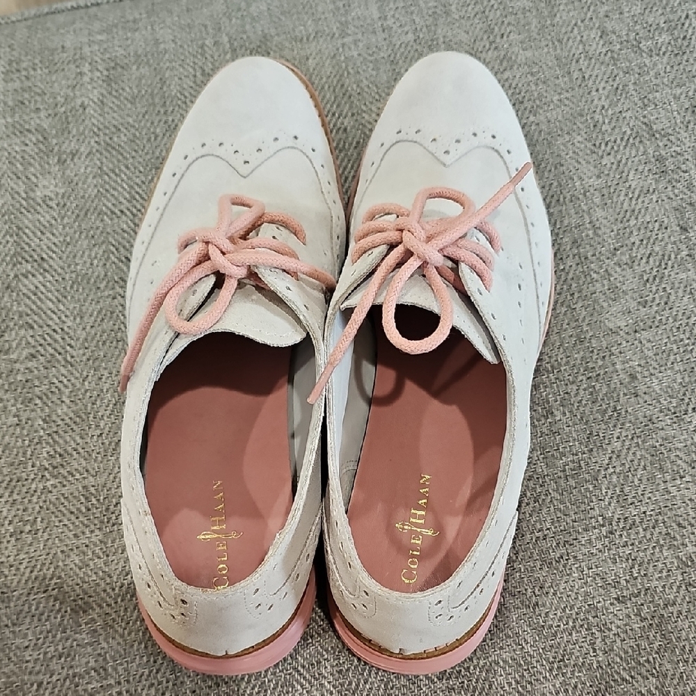 Cole Haan Lunargrand  Women's Cream and Pink Flats Size 7B